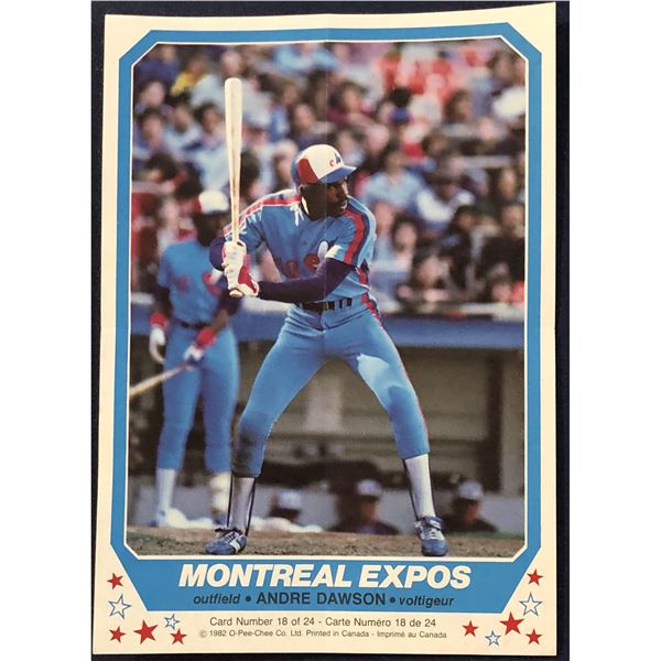 1982 O-PEE-CHEE BASEBALL INSERT POSTER - ANDRE DAWSON (HOF)