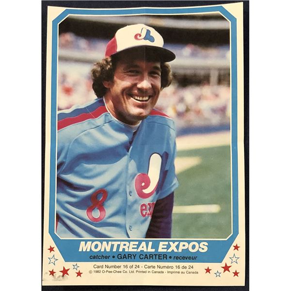 1982 O-PEE-CHEE BASEBALL INSERT POSTER - GARY CARTER (HOF)