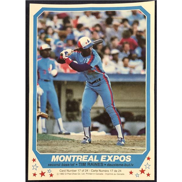 1982 O-PEE-CHEE BASEBALL INSERT POSTER - TIM RAINES (HOF)