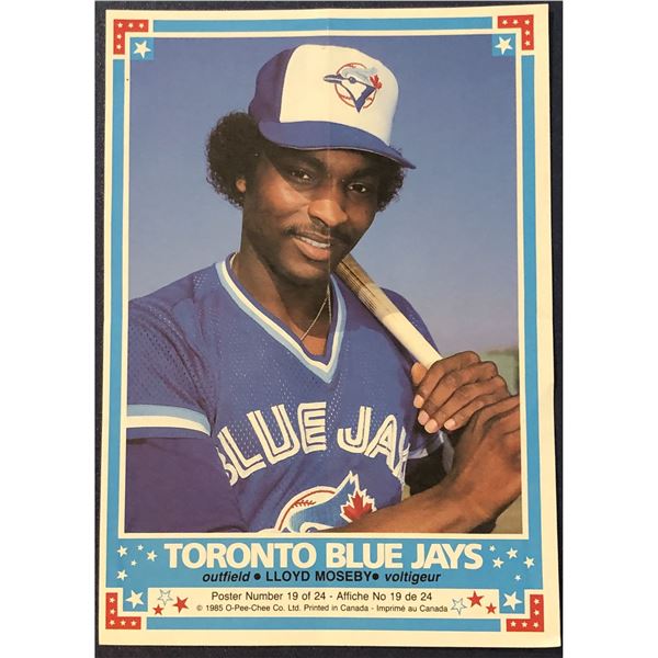1985 O-PEE-CHEE BASEBALL INSERT POSTER - LLOYD MOSEBY