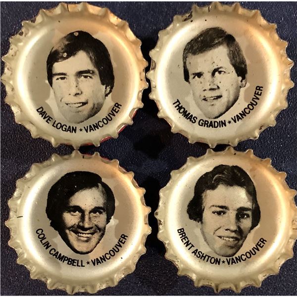 1980-81 PEPSI BOTTLE CAPS - VANCOUVER CANUCKS (4)