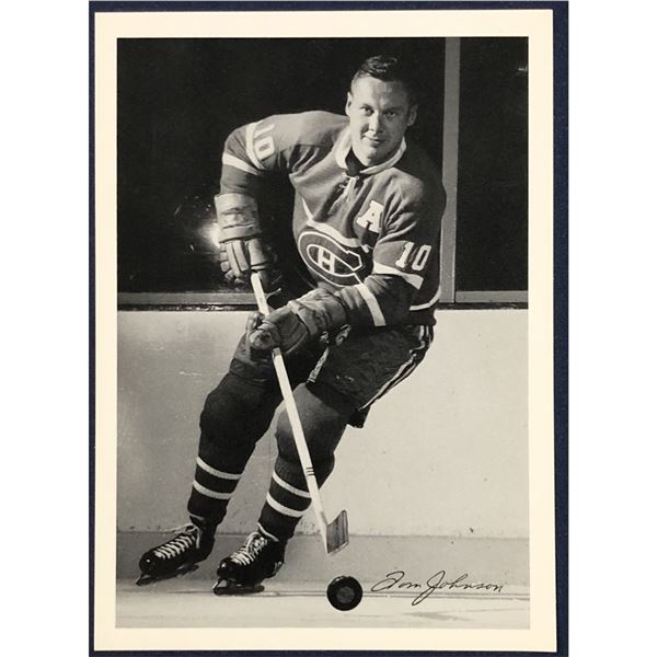 1967 MONTREAL CANADIENS PROMO POSTCARD - TOM JOHNSON (HOF)