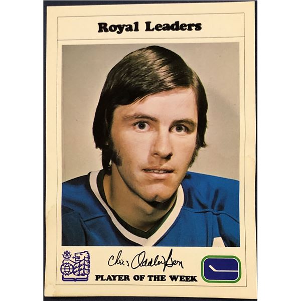 1974-75 RBC VANCOUVER CANUCKS - CHRIS ODDLEIFSEN