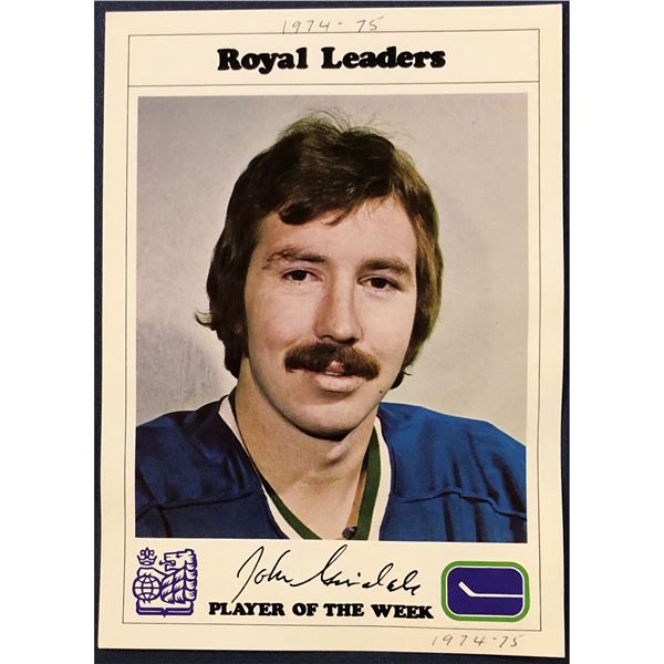 1974-75 RBC VANCOUVER CANUCKS - JOHN GRISDALE