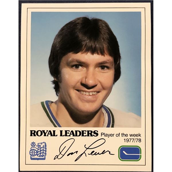 1977-78 RBC VANCOUVER CANUCKS - DON LEVER