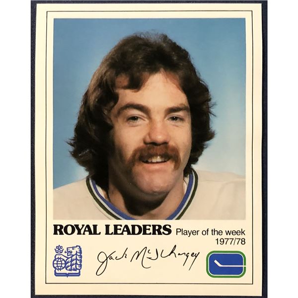 1977-78 RBC VANCOUVER CANUCKS - JACK McILHARGY