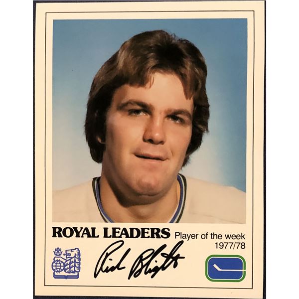 1977-78 RBC VANCOUVER CANUCKS - RICK BLIGHT