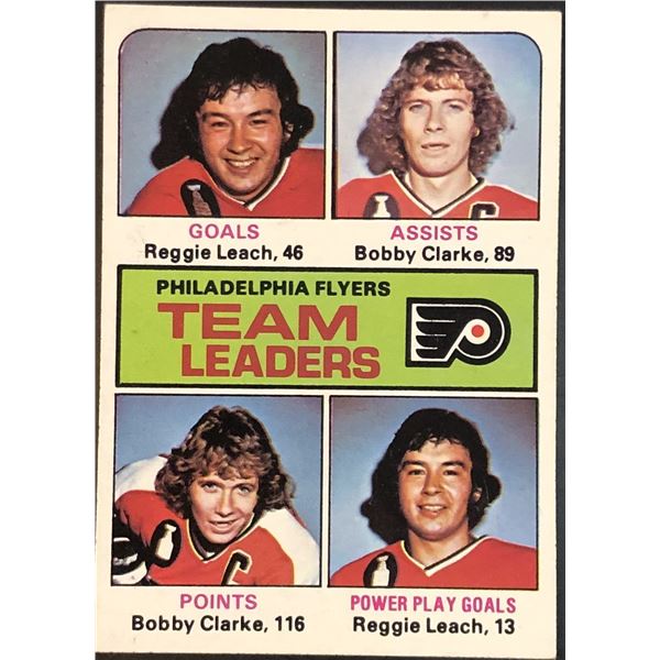 1975-76 NHL TOPPS BOBBY CLARKE & REGGIE LEACH (HOF)