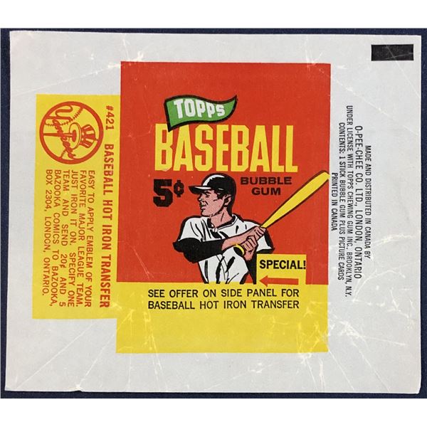 1965 O-PEE-CHEE BASEBALL WRAPPER