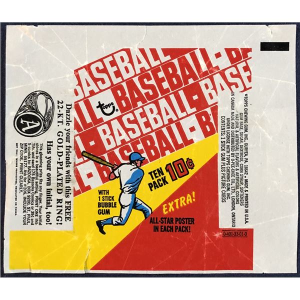 1970 TOPPS BASEBALL WRAPPER