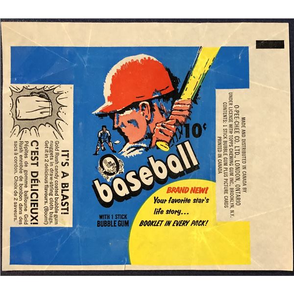 1971 O-PEE-CHEE BASEBALL WRAPPER