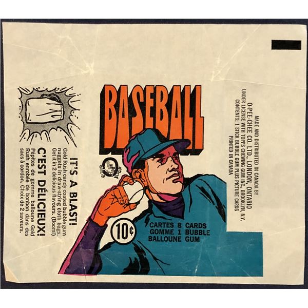 1972 O-PEE-CHEE BASEBALL WRAPPER