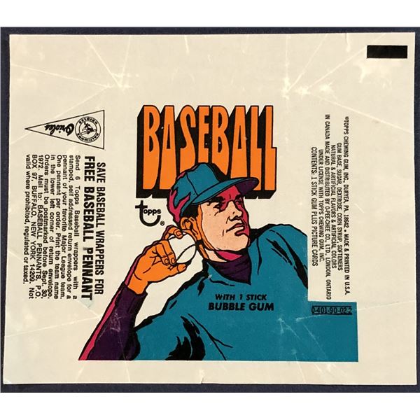 1972 TOPPS BASEBALL WRAPPER