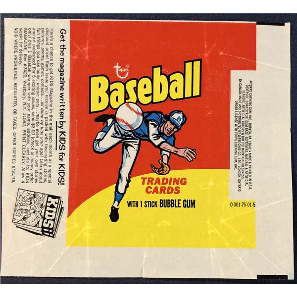 1975 TOPPS BASEBALL WRAPPER