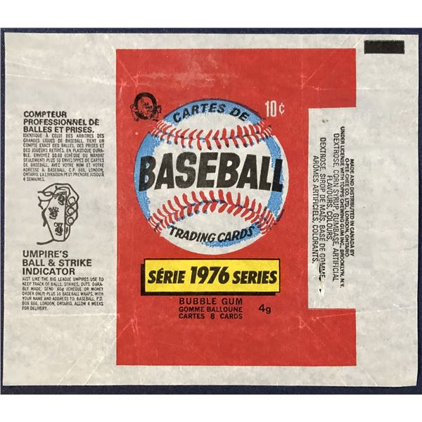 1976 O-PEE-CHEE BASEBALL WRAPPER