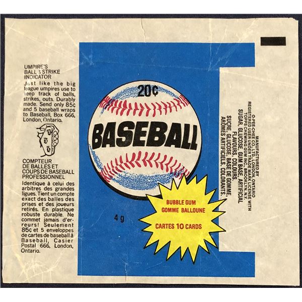 1980 O-PEE-CHEE BASEBALL WRAPPER