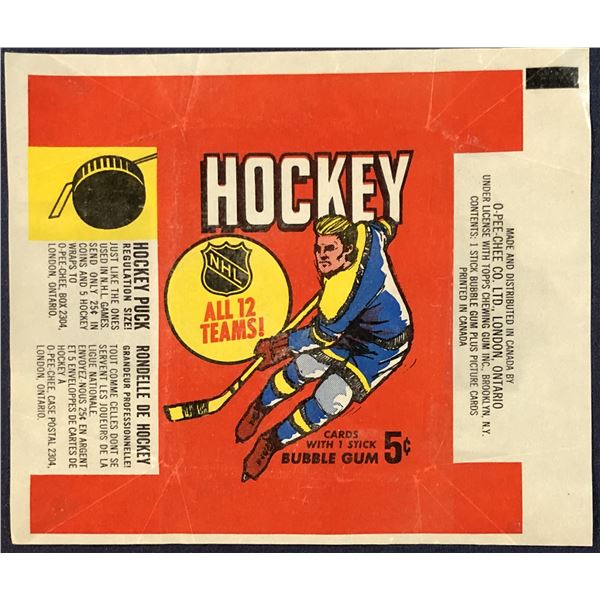 1968-69 O-PEE-CHEE NHL HOCKEY WRAPPER