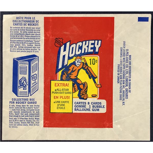 1972-73 O-PEE-CHEE NHL HOCKEY WRAPPER