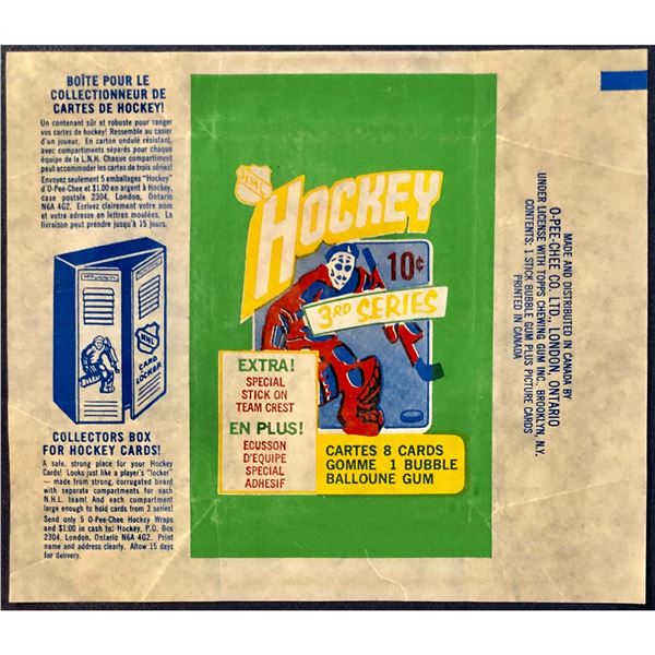 1972-73 O-PEE-CHEE NHL SERIES THREE HOCKEY WRAPPER