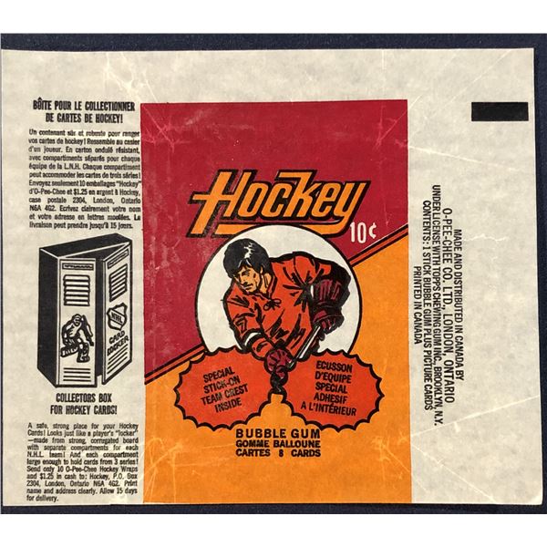 1973-74 O-PEE-CHEE NHL HOCKEY WRAPPER