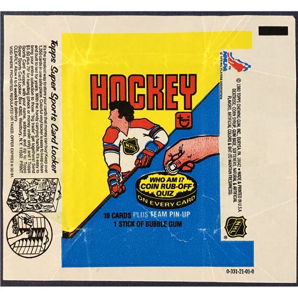 1980-81 TOPPS NHL HOCKEY WRAPPER