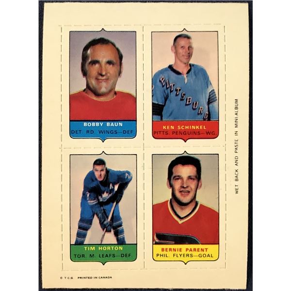 1969 O-PEE-CHEE HOCKEY 4-IN-1 TIM HORTON (HOF)