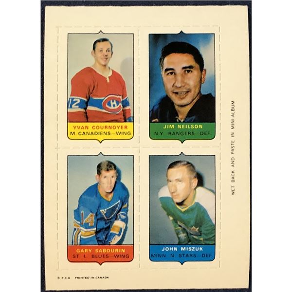 1969 O-PEE-CHEE HOCKEY 4-IN-1 YVAN COURNOYER  (HOF)