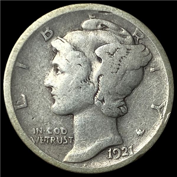 1921-D Silver Mercury Dime LIGHTLY CIRCULATED