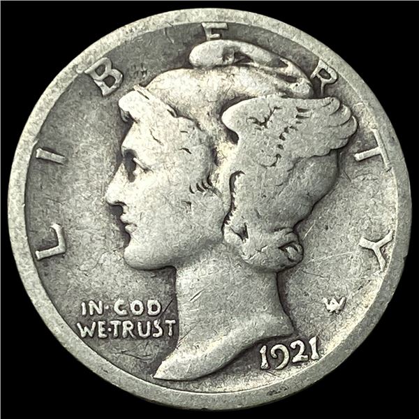 1921-D Silver Mercury Dime LIGHTLY CIRCULATED