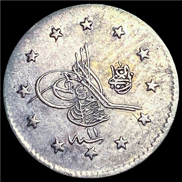 1885 Ottoman Silver 1 Piastre CLOSELY  UNCIRCULATED