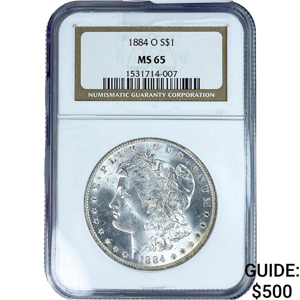 1884-O Morgan Silver Dollar NGC MS65