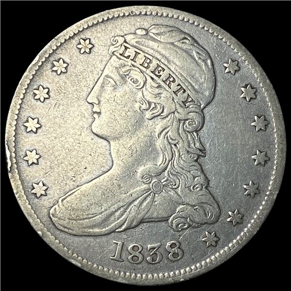 1838 Silver Capped Bust Half Dollar ABOUT  UNCIRCULATED