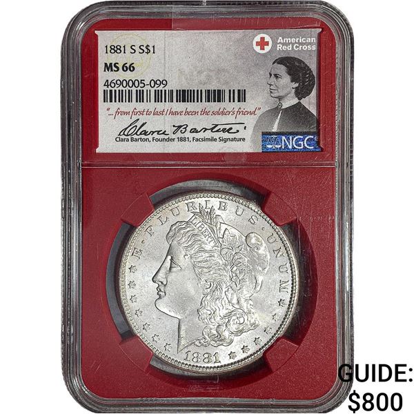 1881-S Morgan Silver Dollar NGC MS66