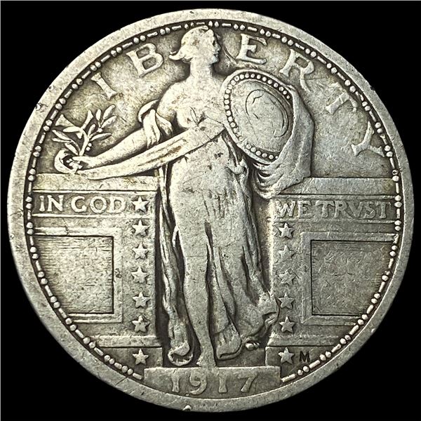 1917 Type 1 Silver Standing Liberty Quarter  LIGHTLY CIRCULATED