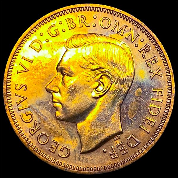 1950 Great Britain Copper Half Penny GEM BU