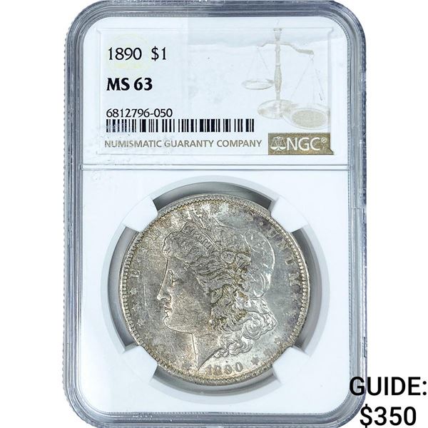 1890 Morgan Silver Dollar NGC MS63