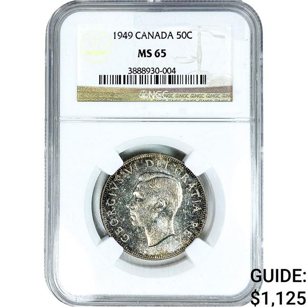 1949 Canada 50C NGC MS65