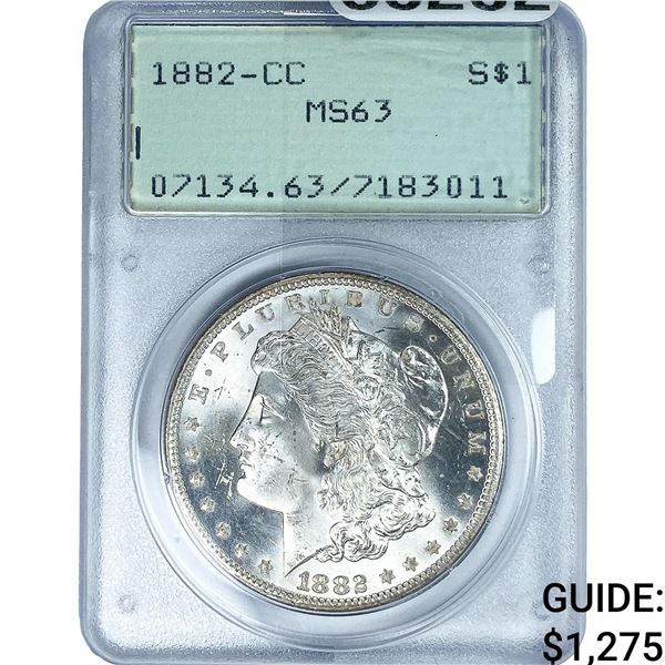 1882-CC Morgan Silver Dollar PCGS MS63