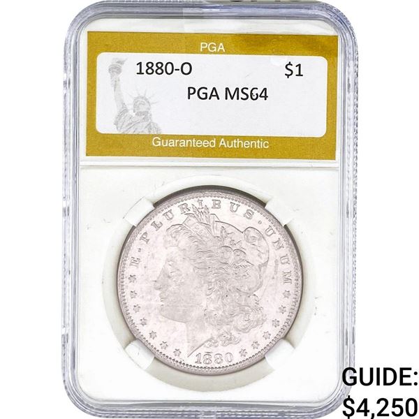 1880-O Morgan Silver Dollar PGA MS64