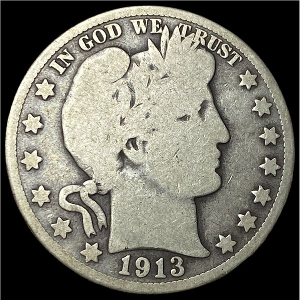 1913-D Silver Barber Half Dollar NICELY  CIRCULATED