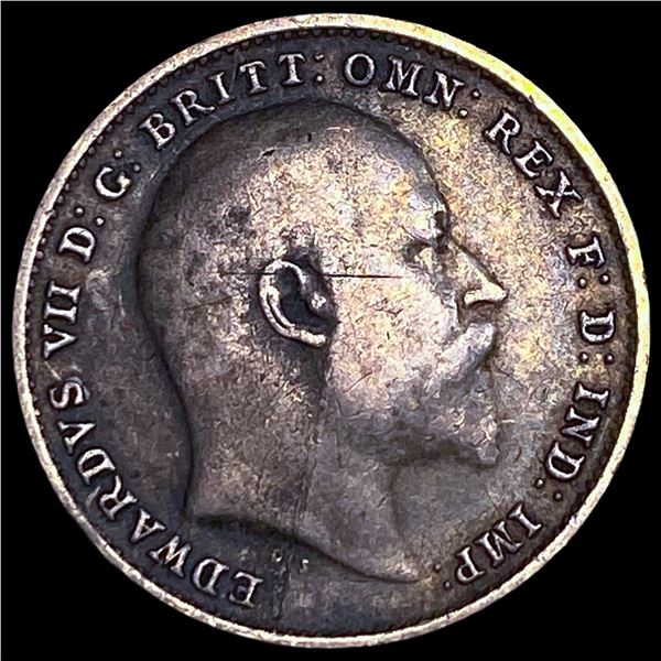 1904 Great Britain Silver 3 Pence NEARLY  UNCIRCULATED