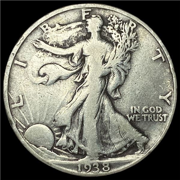 1938-D Silver Walking Liberty Half Dollar  LIGHTLY CIRCULATED