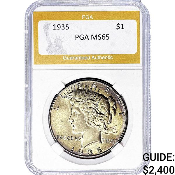 1935 Silver Peace Dollar PGA MS65