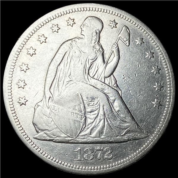 1872 Silver Seated Liberty Dollar NEARLY  UNCIRCULATED