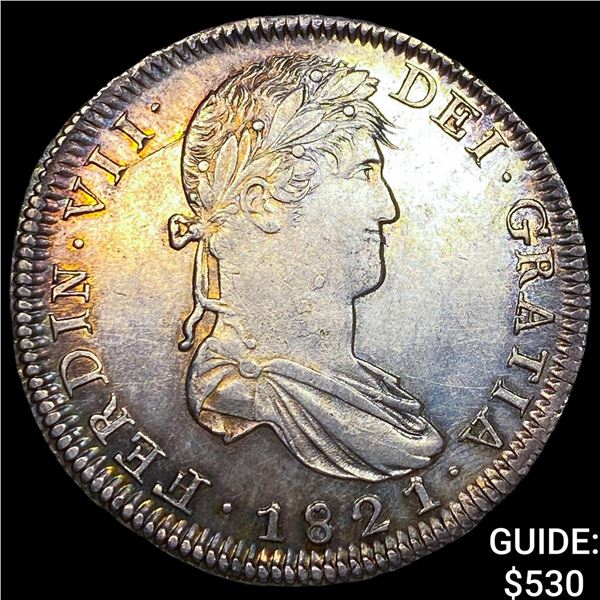1821 Colonial Spain Silver 8 Reales CLOSELY  UNCIRCULATED