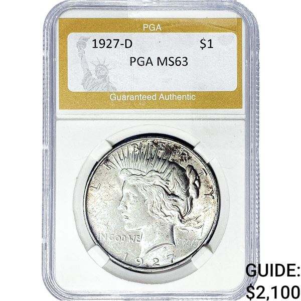 1927-D Silver Peace Dollar PGA MS63