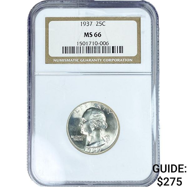 1937 Washington Silver Quarter NGC MS66