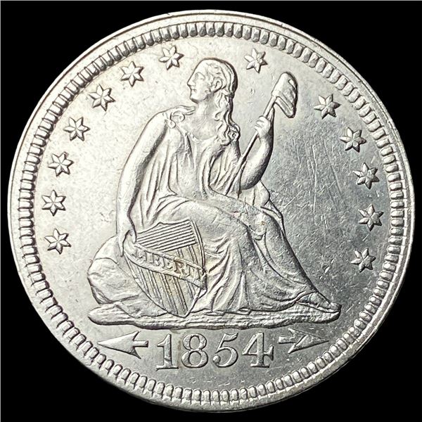 1854 Arrows Seated Liberty Quarter CLOSELY  UNCIRCULATED
