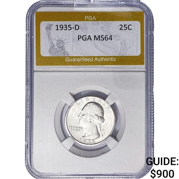 1935-D Washington Silver Quarter PGA MS64