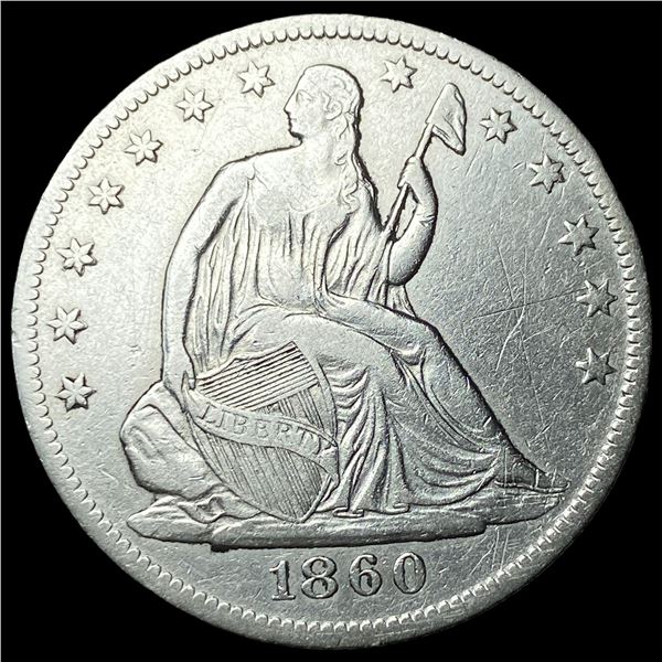 1860-O Silver Seated Liberty Half Dollar HIGH  GRADE
